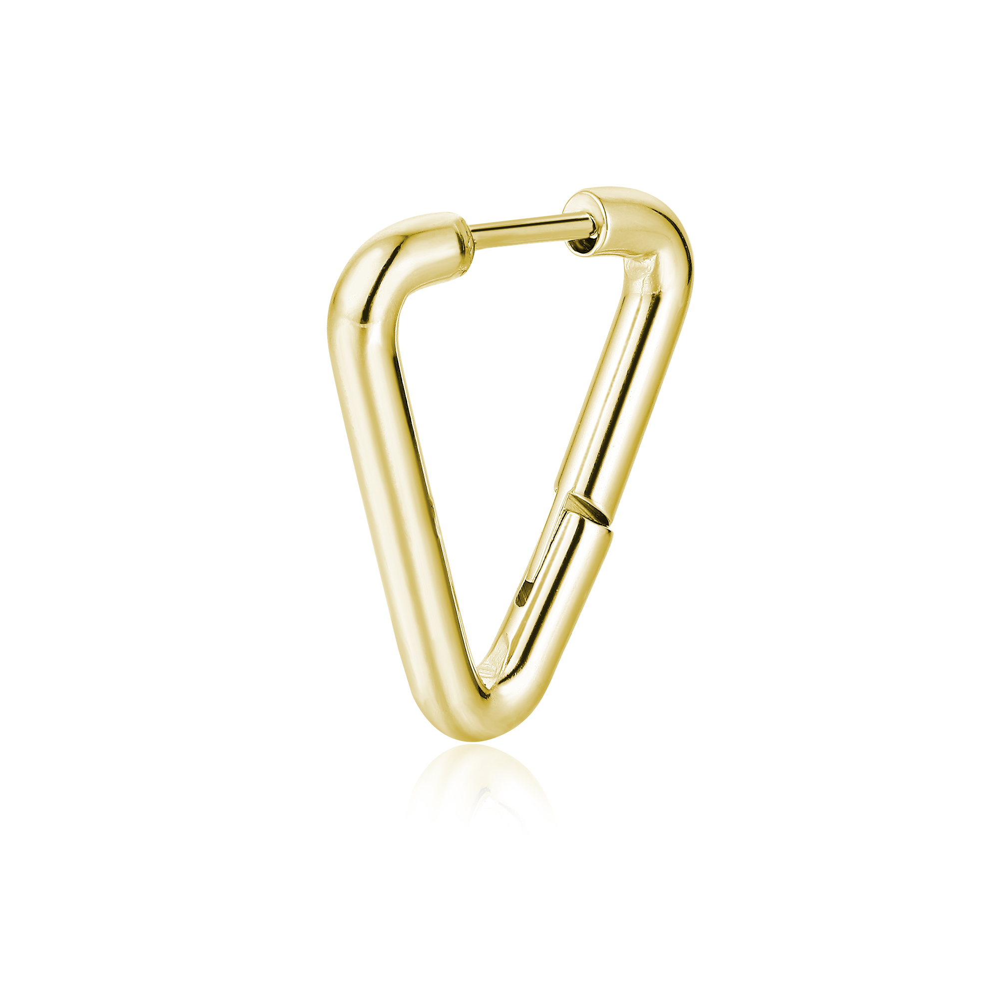 Orecchini Triangolo Contorto In Oro Satinato – Finitura Opaca – Lega Metallica – 16mm - 4