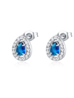 Orecchini Goccia Cristallo Blu