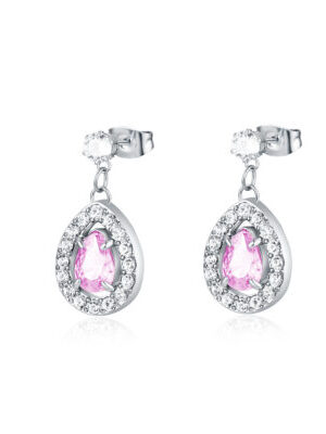 Orecchini Goccia Rosa Pendenti