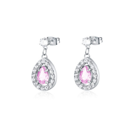 Orecchini Goccia Rosa Pendenti