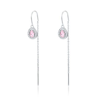 Orecchini Goccia Cuore Rosa Sali e scendi
