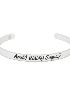 Bracciale rigido -Ama Ridi Sogna-