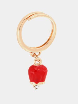 Anello con Campanella Portafortuna Rossa