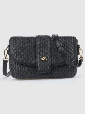 Borsa a Tracolla Verde Fashion in Paglia Intrecciata