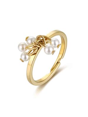 Anello con 5 Madreperle Pendenti