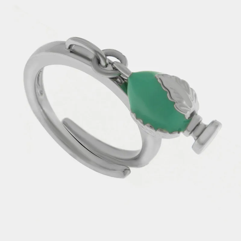 Anello con Pumo Pugliese Verde Acqua 1 Anello con Pumo Pugliese Verde Acqua