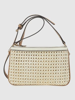 Borsa a Tracolla con Texture Intrecciata Verde Fashion