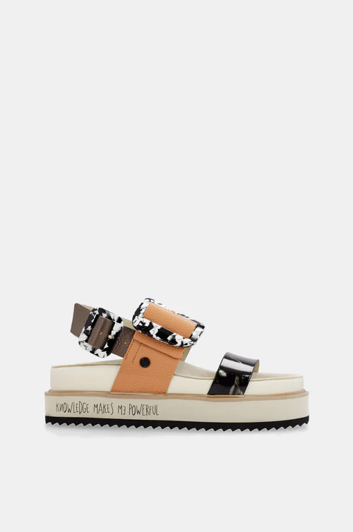 Sandali con platform arancioni e neri Anekke