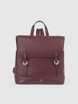 zaino bordeaux con patta. verdefashion